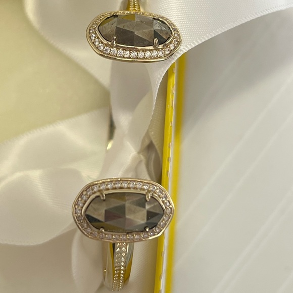 NWOT Kendra Scott RARE & RETIRED Erica Bracelet Pyrite & Yellow Gold So Sparkly! - Picture 10 of 13